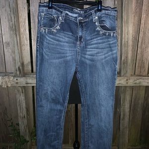 Gracie bootcut jeans with rhinestones